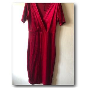 Zara red velvet dress